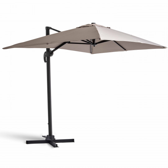 Parasol déporté 2x3 m rectangulaire inclinable et rotatif 360° | Oviala