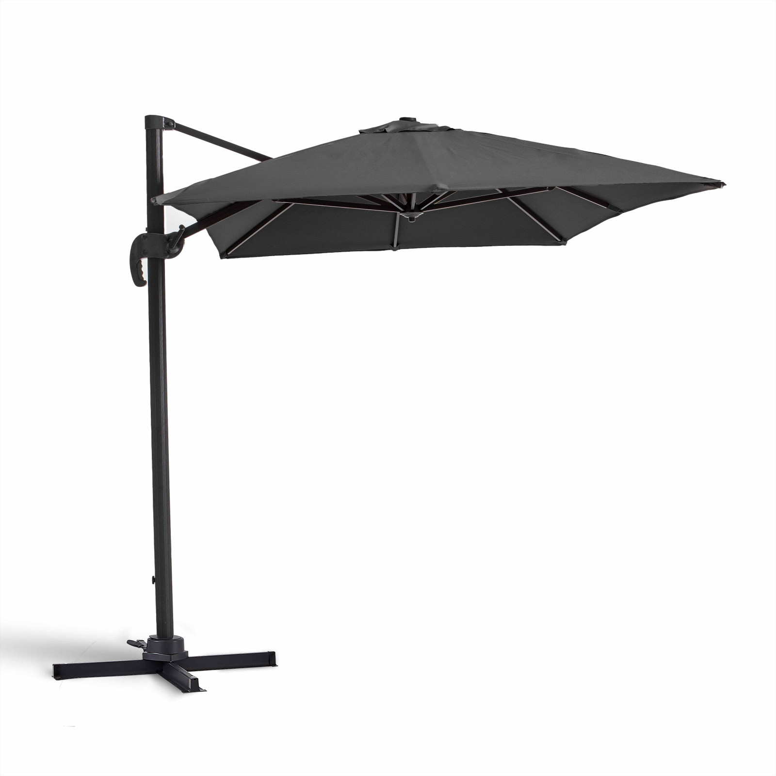 Parasol déporté rectangulaire rotatif 360° (2 x 3m) - 240g/m²