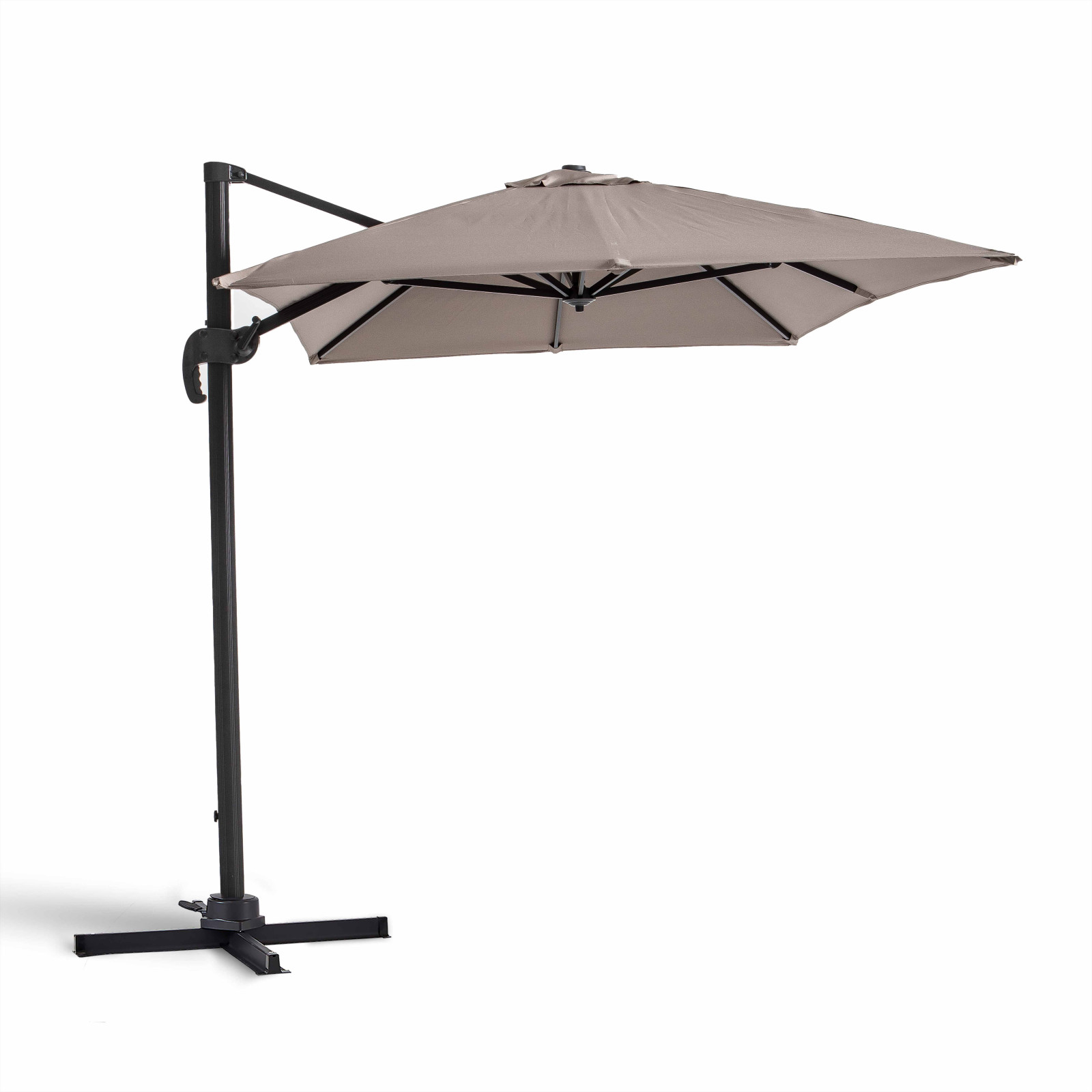 Parasol déporté rectangulaire rotatif 360° (2 x 3m) - 240g/m²