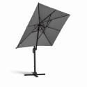 Ensemble parasol déporté rectangulaire 240g/m² (2x3m) rotatif 360° + 4 dalles à lester remplissables