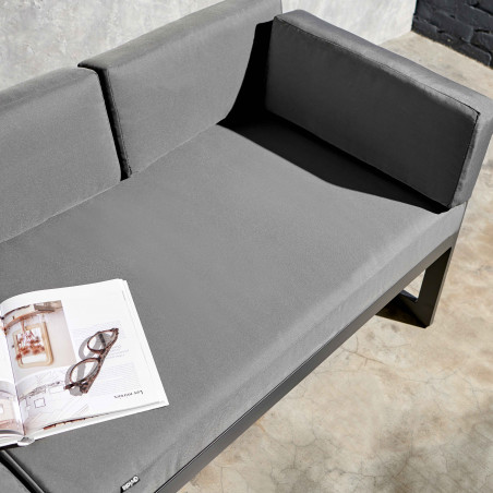 Salon bas d'angle 5 places avec dossier inclinable et table basse