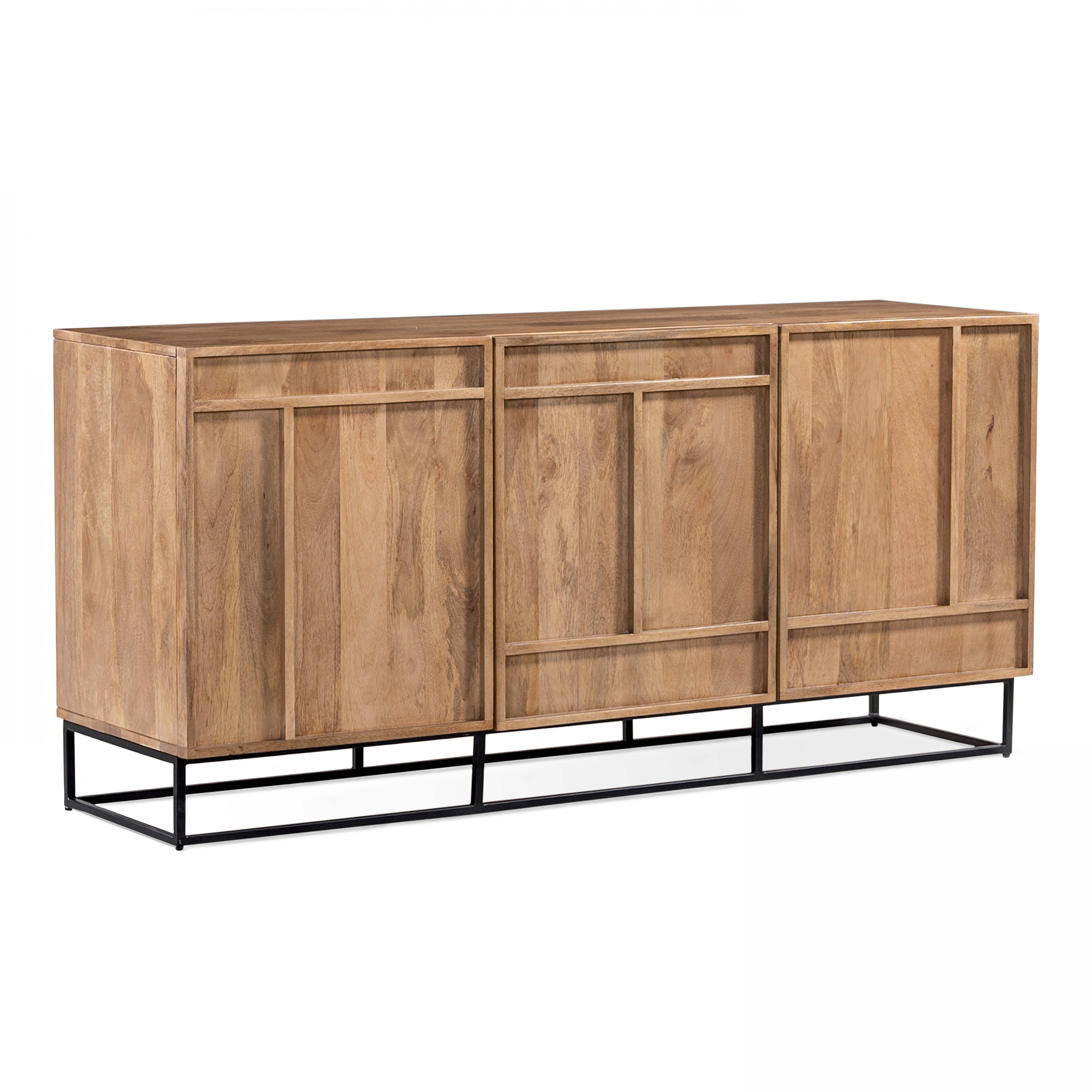 Buffet 3 portes en manguier massif 160 cm