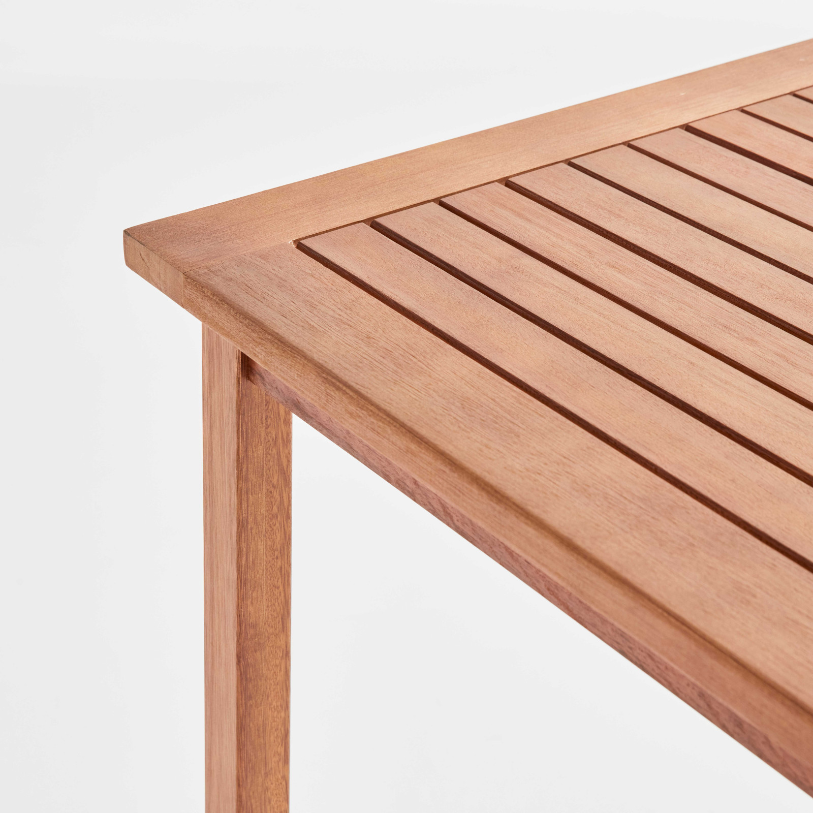 Table haute (120 x 70 x 110 cm) en bois d'eucalyptus