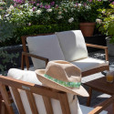 Salon de jardin en bois d'eucalyptus avec 1 canapé, 2 fauteuils et table basse