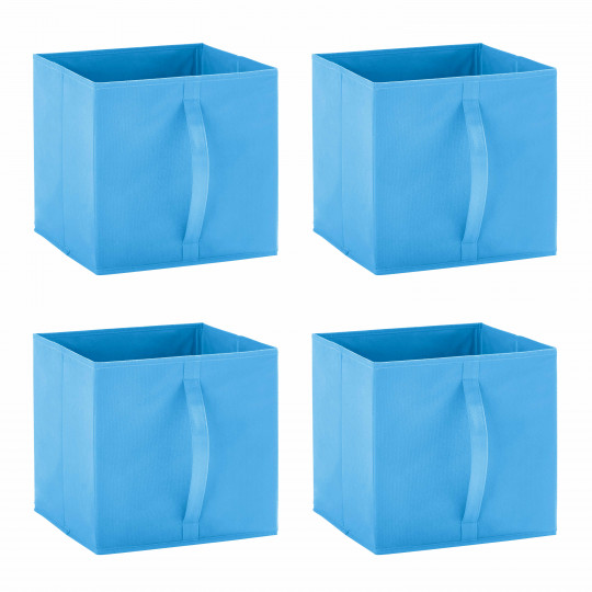 Lot de 4 boîtes de rangement en tissu 30 x 30 cm