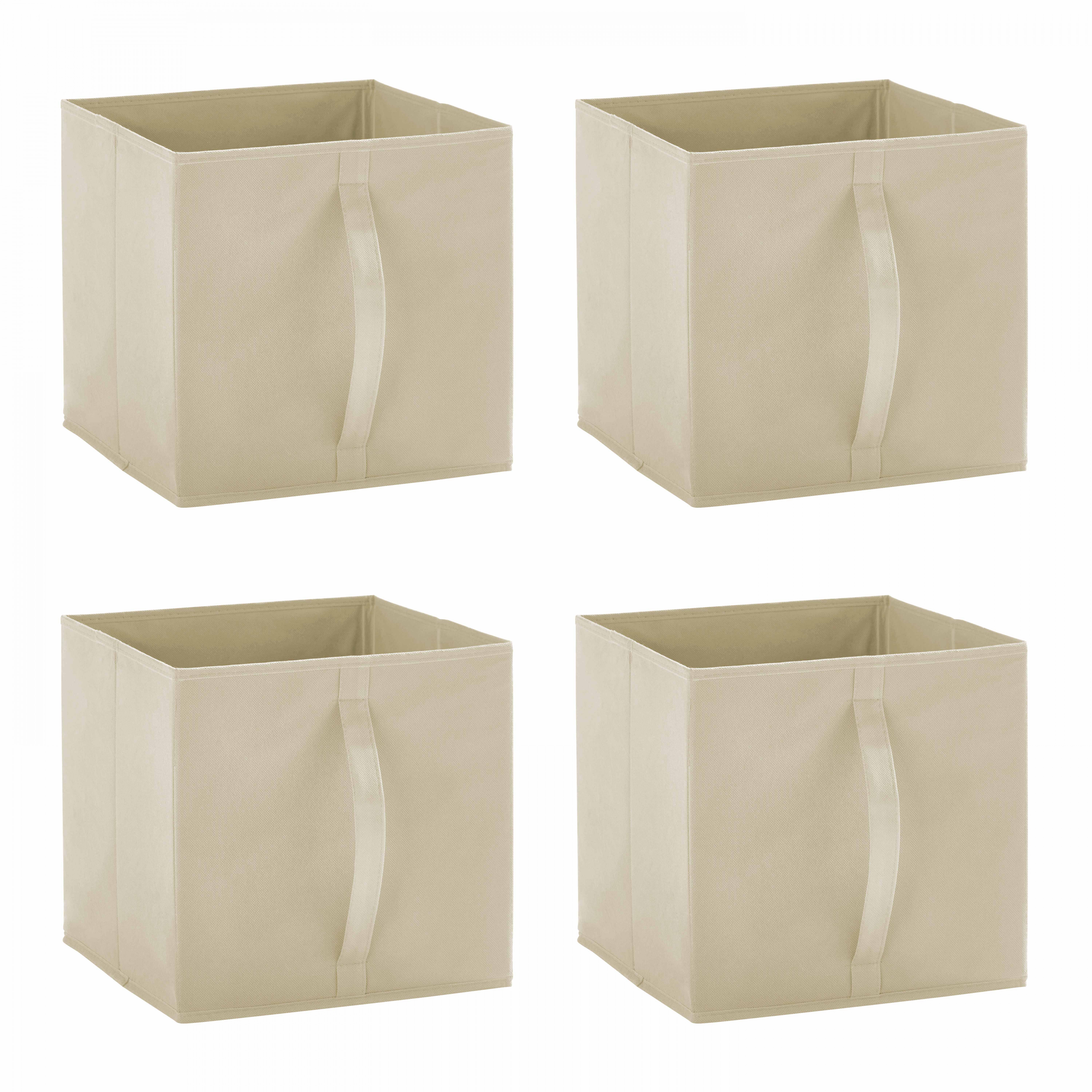 Lot de 4 boîtes de rangement en tissu 30 x 30 cm