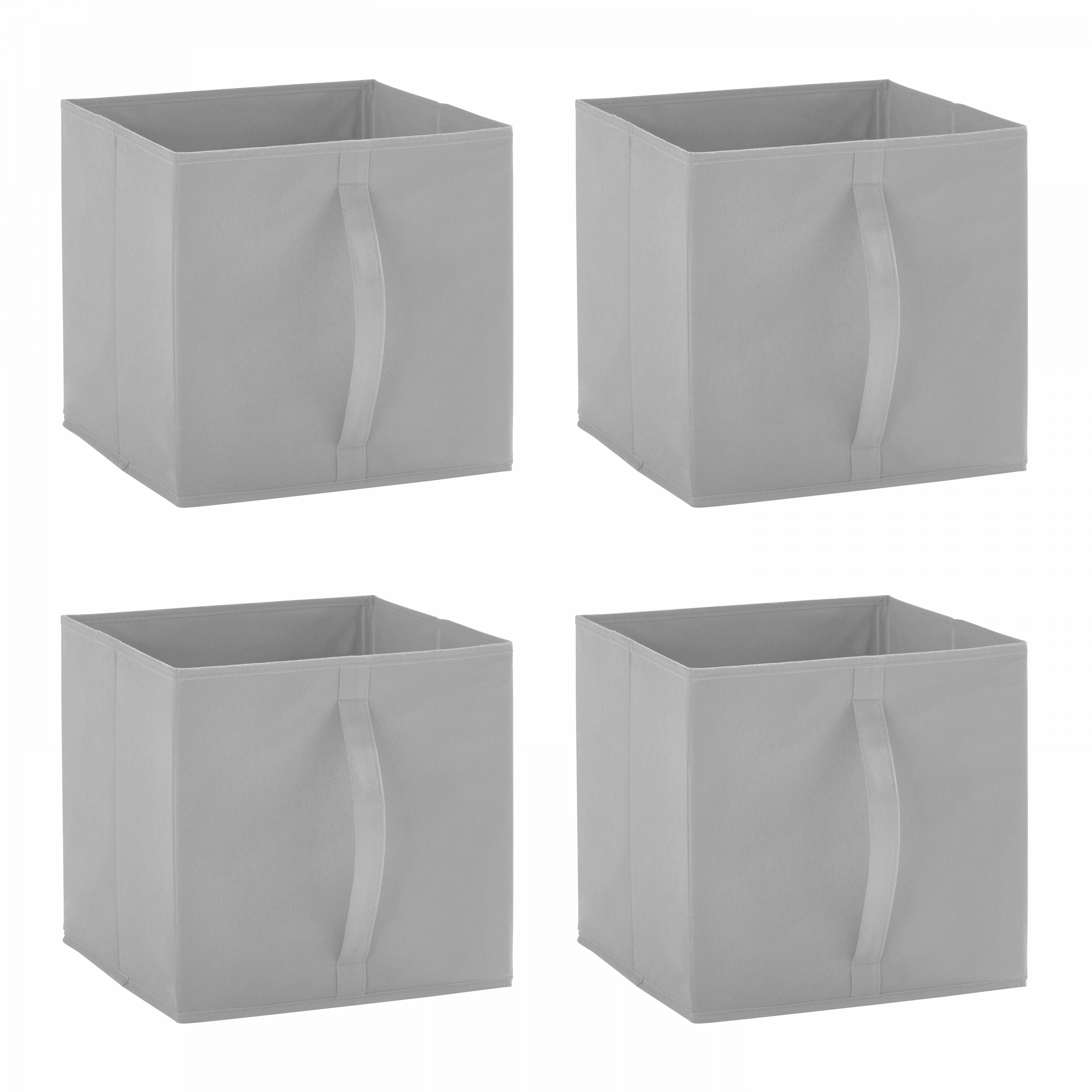 Lot de 4 boîtes de rangement en tissu 30 x 30 cm