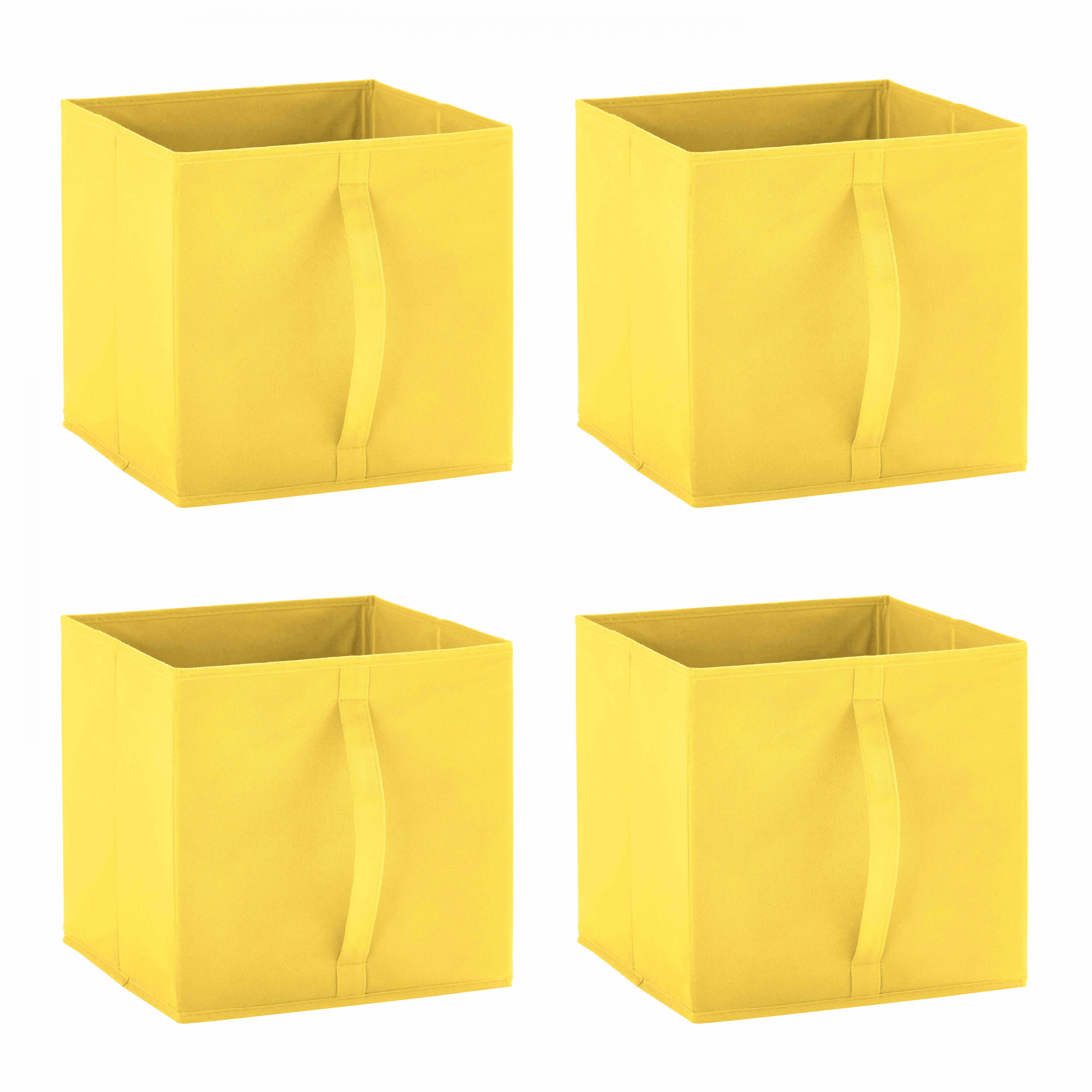 Lot de 4 boîtes de rangement en tissu 30 x 30 cm