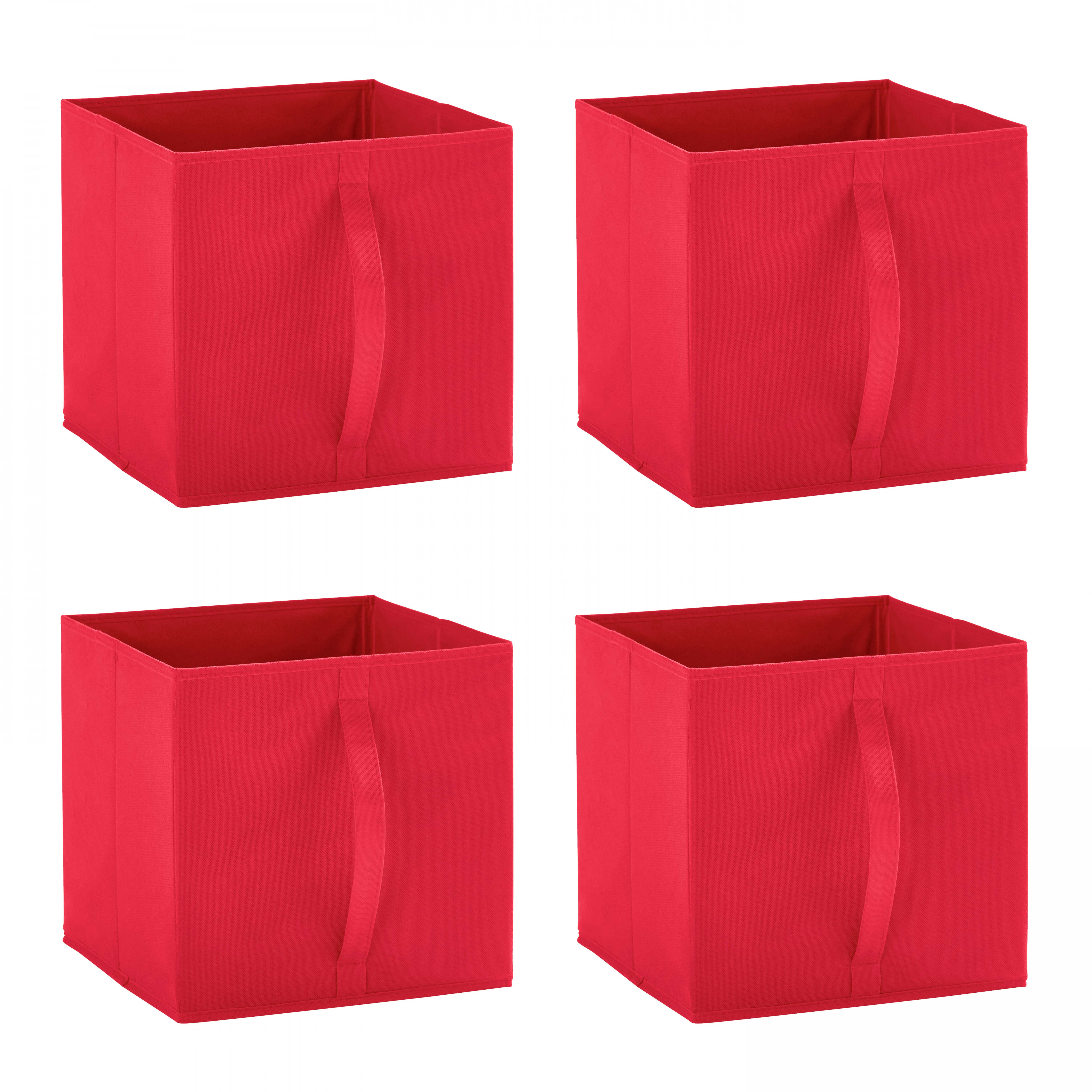 Lot de 4 boîtes de rangement en tissu 30 x 30 cm