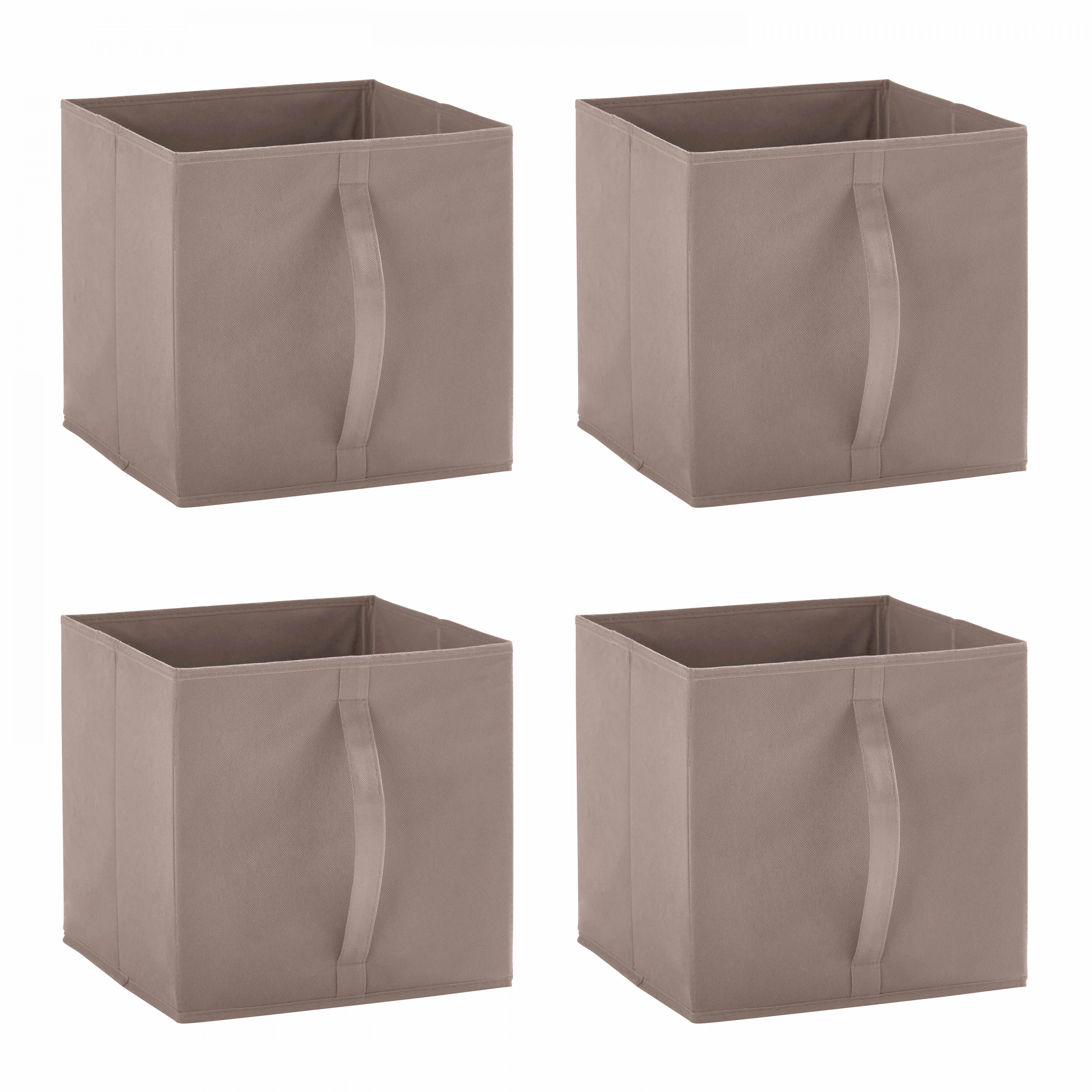 Lot de 4 boîtes de rangement en tissu 30 x 30 cm