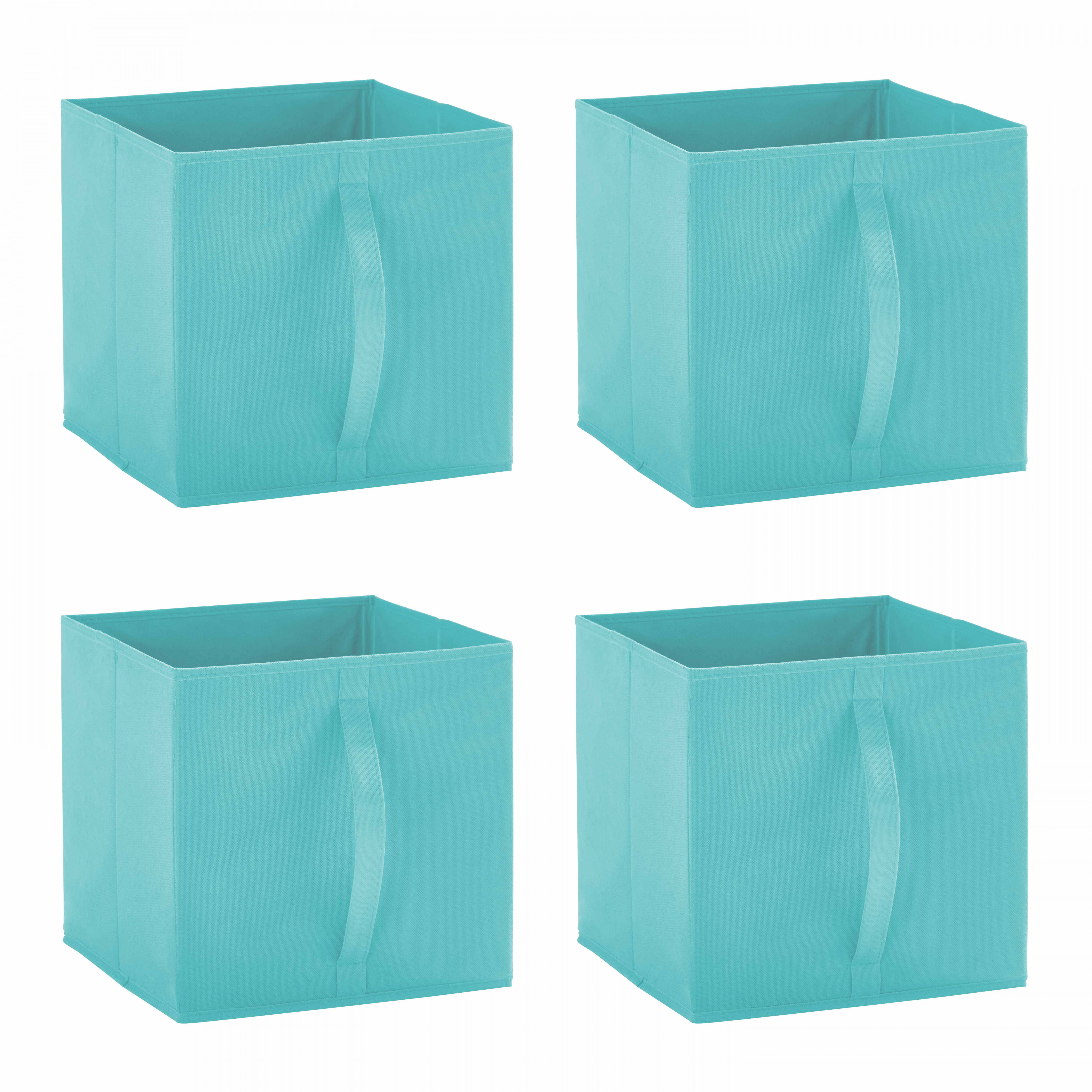 Lot de 4 boîtes de rangement en tissu 30 x 30 cm
