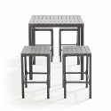 Table haute de jardin 4 places aluminium et polywood
