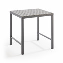 Table haute de jardin 4 places aluminium et polywood