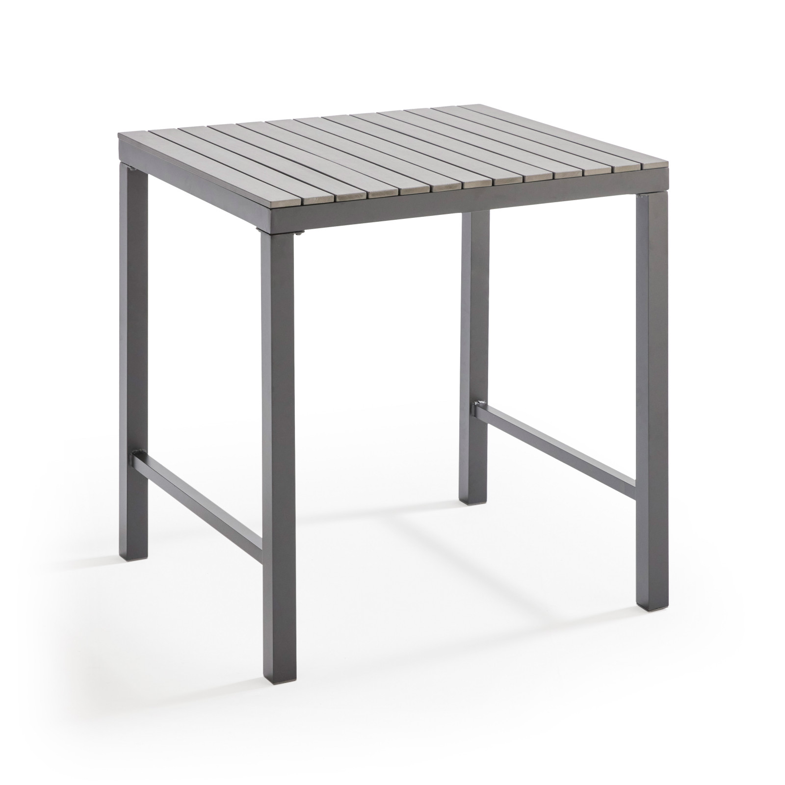 Table haute de jardin 4 places aluminium et polywood