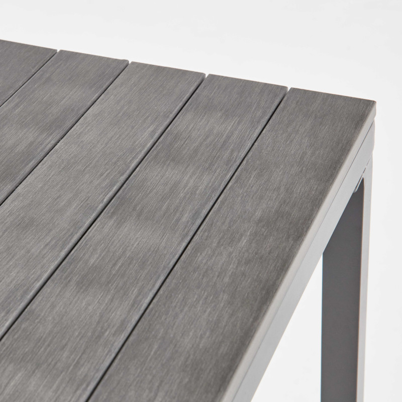 Table haute de jardin 4 places aluminium et polywood