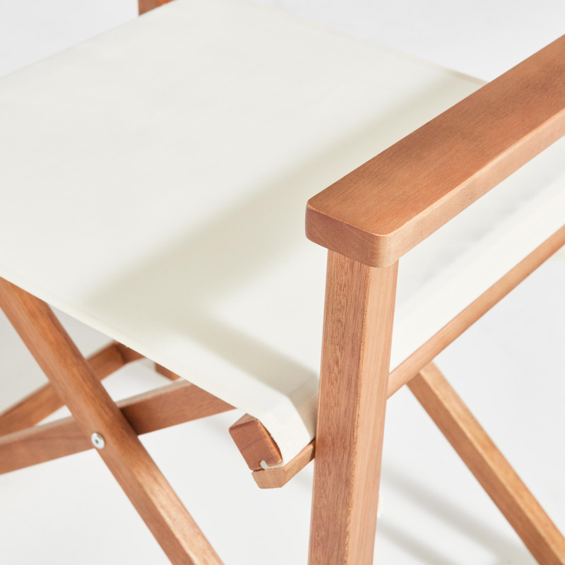 Lot de 2 chaises pliantes en bois d'eucalyptus + textilène (5/6)