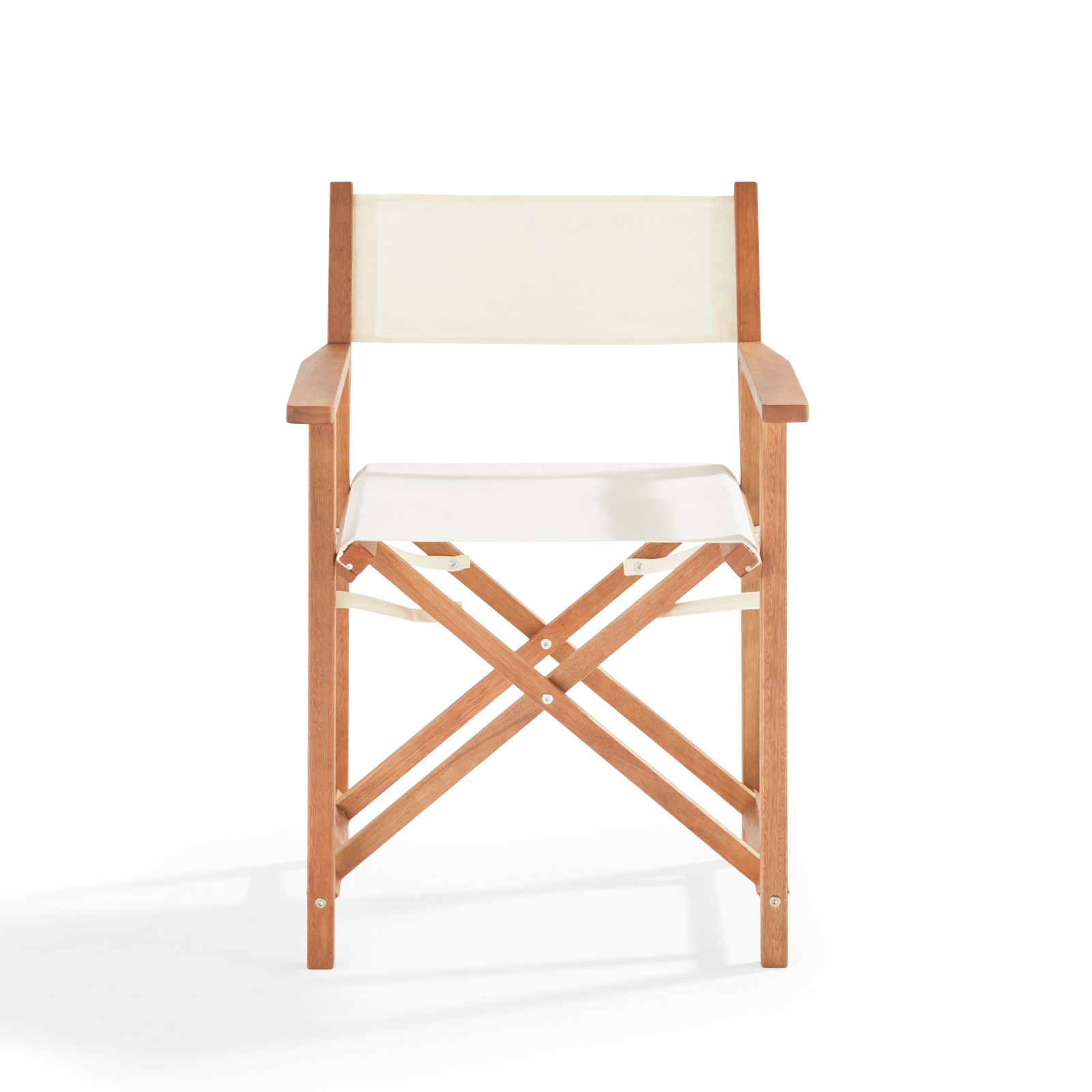 Lot de 2 chaises pliantes en bois d'eucalyptus + textilène