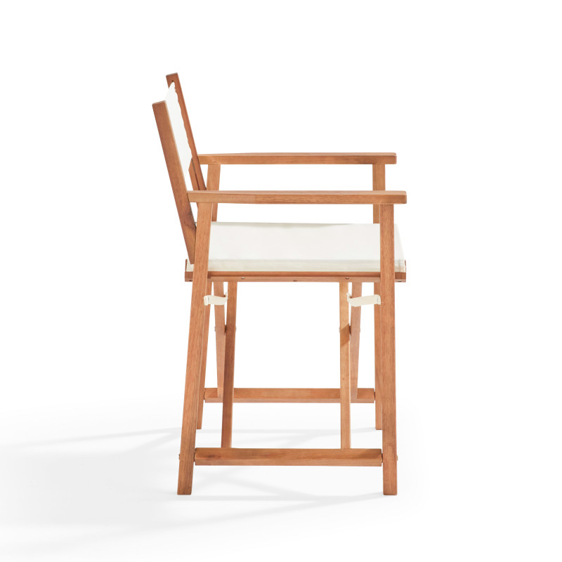 Lot de 2 chaises pliantes en bois d'eucalyptus + textilène (3/6)