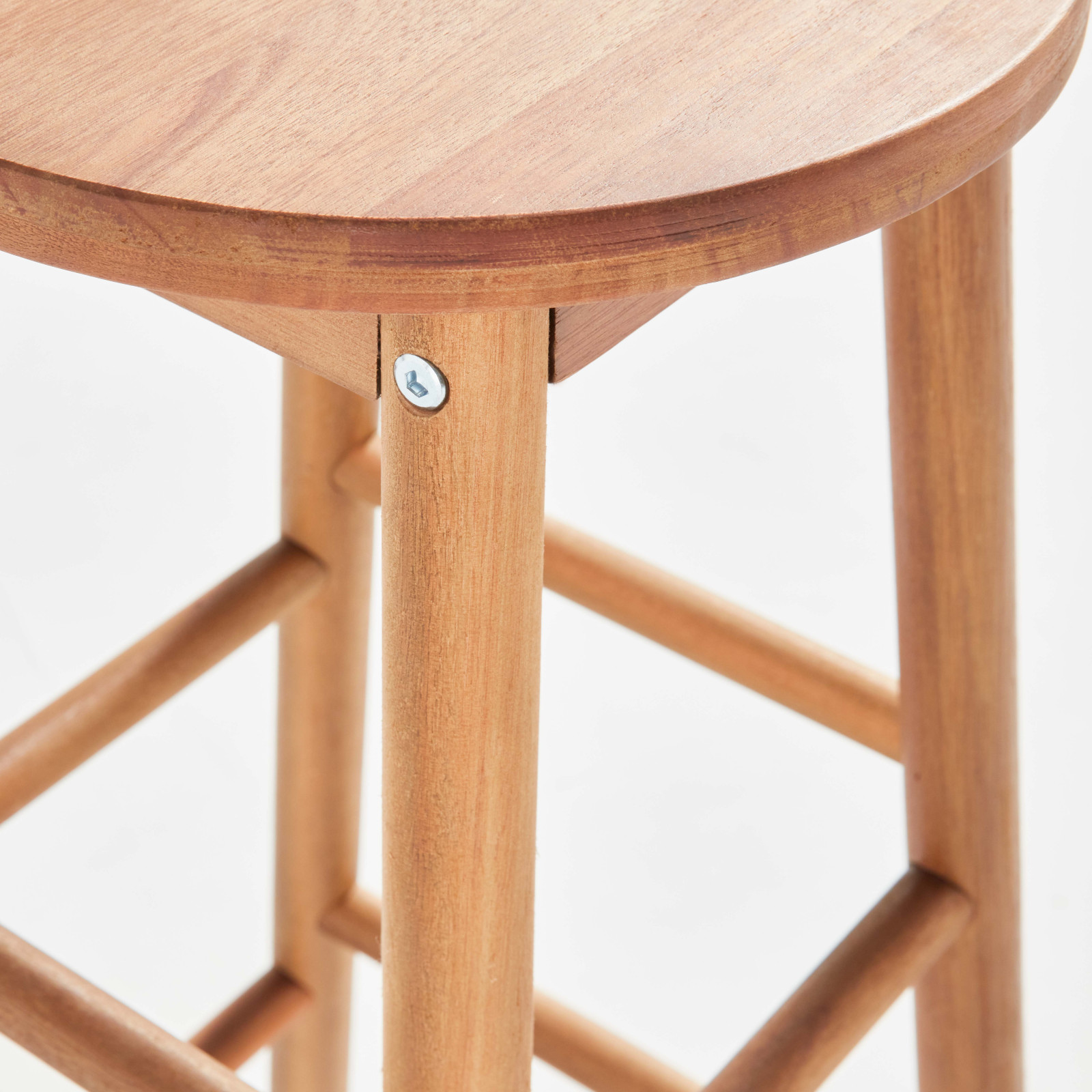 Lot de 2 tabourets en bois d'eucalyptus Lot de 2 tabourets en bois d'eucalyptus