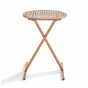 Mange-debout pliant rond en bois d'eucalyptus