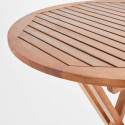 Mange-debout pliant rond en bois d'eucalyptus