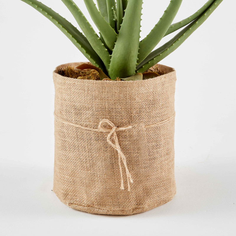 Aloe vera artificiel en pot hauteur 43 cm