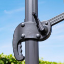Ensemble parasol déporté (4 x 3m) 240g/m² + dalle à lester sur roues 110L