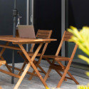 Table rectangulaire pliante (140x70x76) + 4 chaises pliantes en bois d'eucalyptus