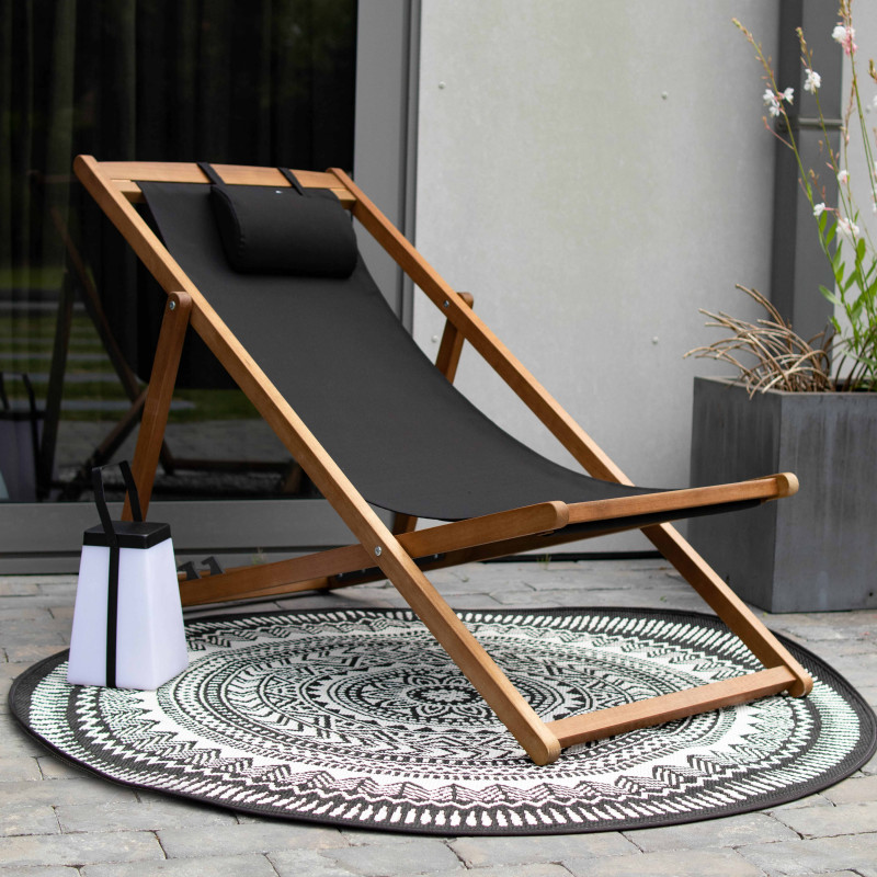 Tapis rond d'extérieur en polypropylène à motifs (3/4)