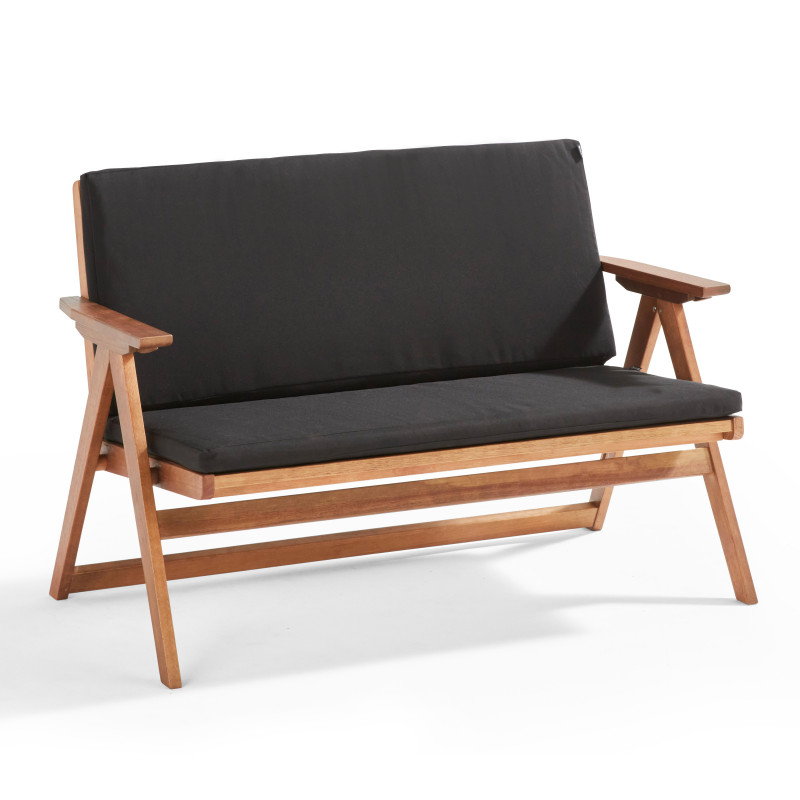 Salon de jardin pliant 4 places en bois d'eucalyptus