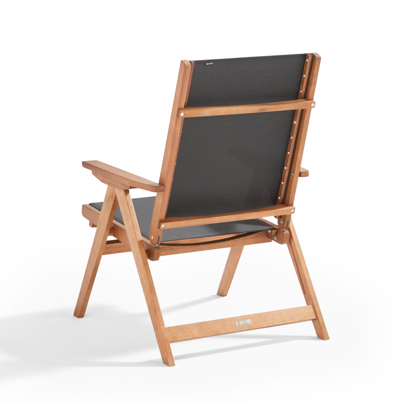 Fauteuil relax en bois d'eucalyptus avec repose-pieds