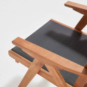 Fauteuil relax en bois d'eucalyptus avec repose-pieds