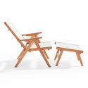 Fauteuil relax en bois d'eucalyptus avec repose-pieds