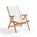 Fauteuil relax en bois d'eucalyptus avec repose-pieds