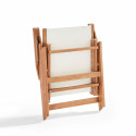 Fauteuil relax en bois d'eucalyptus avec repose-pieds
