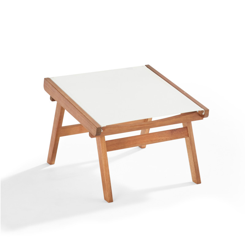 Fauteuil relax en bois d'eucalyptus avec repose-pieds