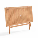 Table rectangulaire pliante (140x70x76) + 4 chaises pliantes en bois d'eucalyptus
