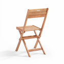 Table rectangulaire pliante (140x70x76) + 4 chaises pliantes en bois d'eucalyptus