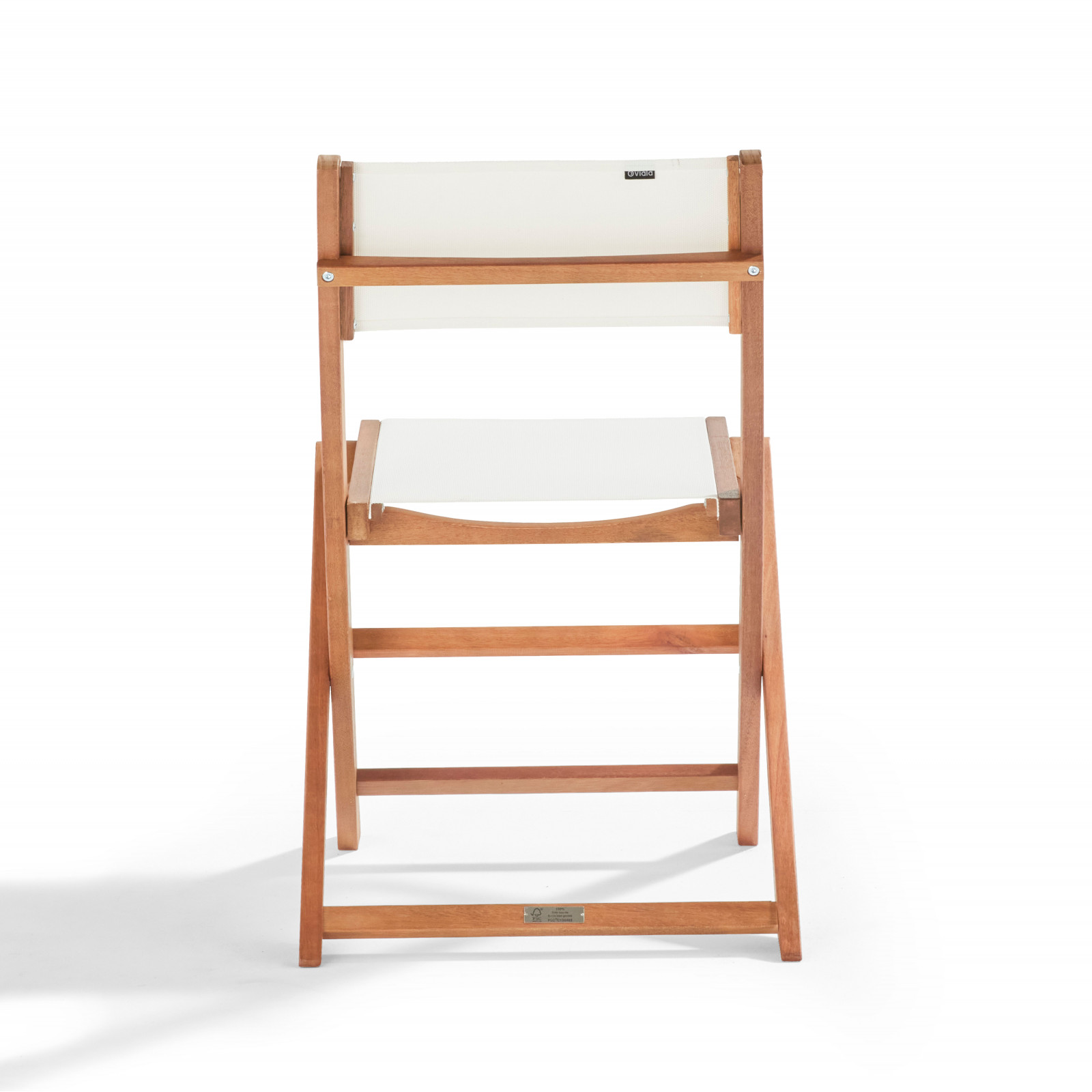 Lot de  2 chaises pliantes en bois d'eucalyptus + Textilène