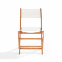 Lot de  2 chaises pliantes en bois d'eucalyptus + Textilène