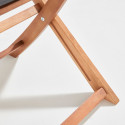 Lot de  2 chaises pliantes en bois d'eucalyptus + Textilène