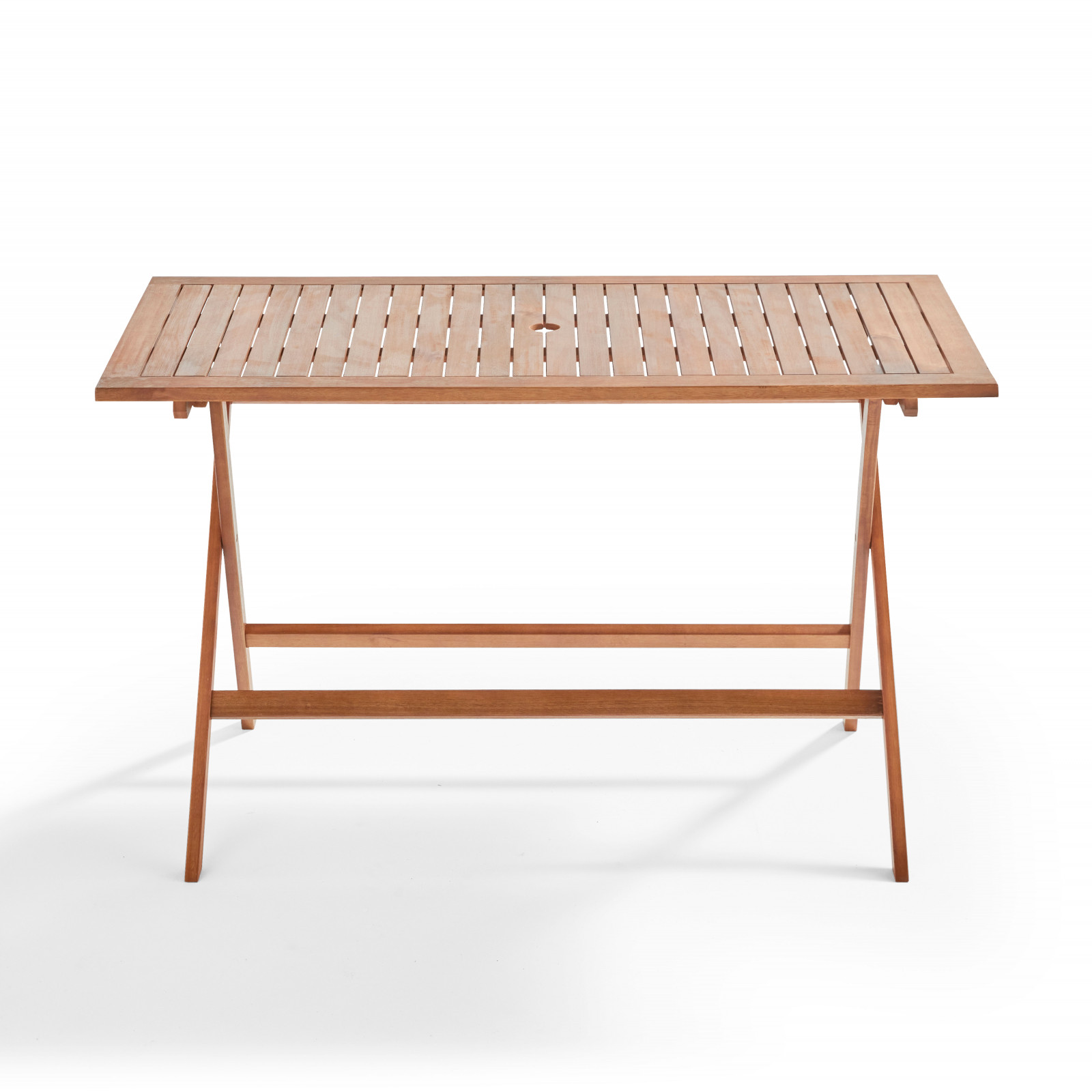 Table pliante Budget rectangle 140 x 80 cm Chêne / Noir - JPG