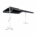 Store banne double pente avec 4 dalles de lestage