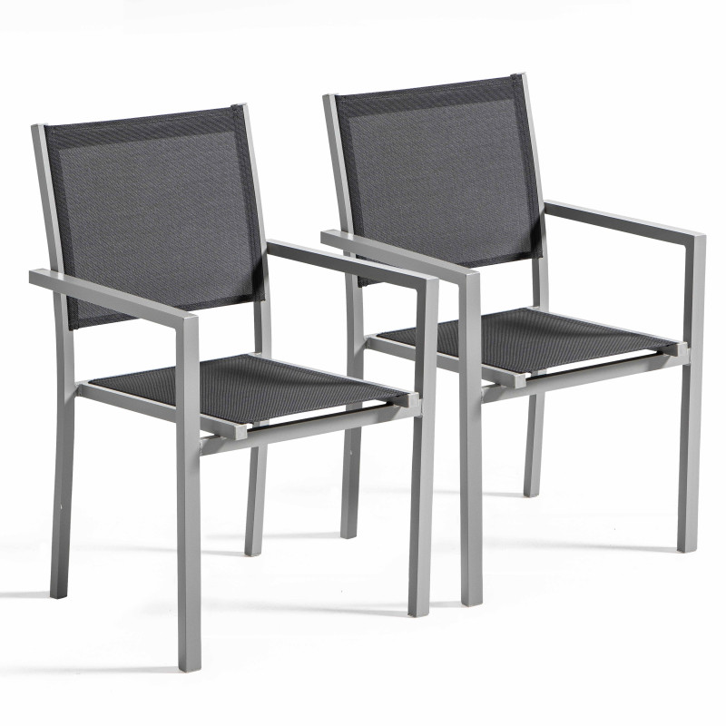 Lot de 2 chaises d'extérieur avec accoudoirs