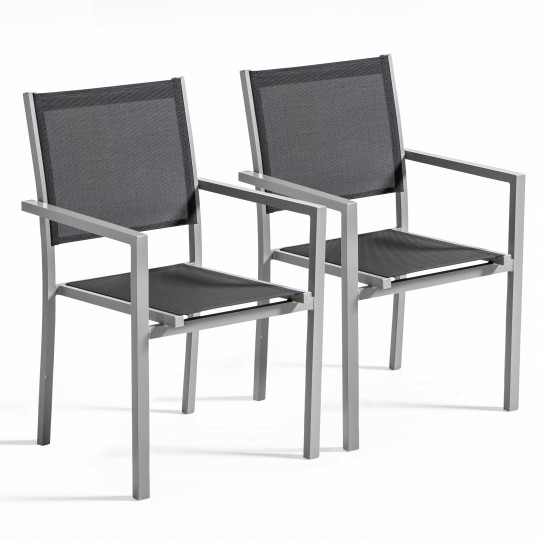 Lot de 2 chaises d'extérieur avec accoudoirs