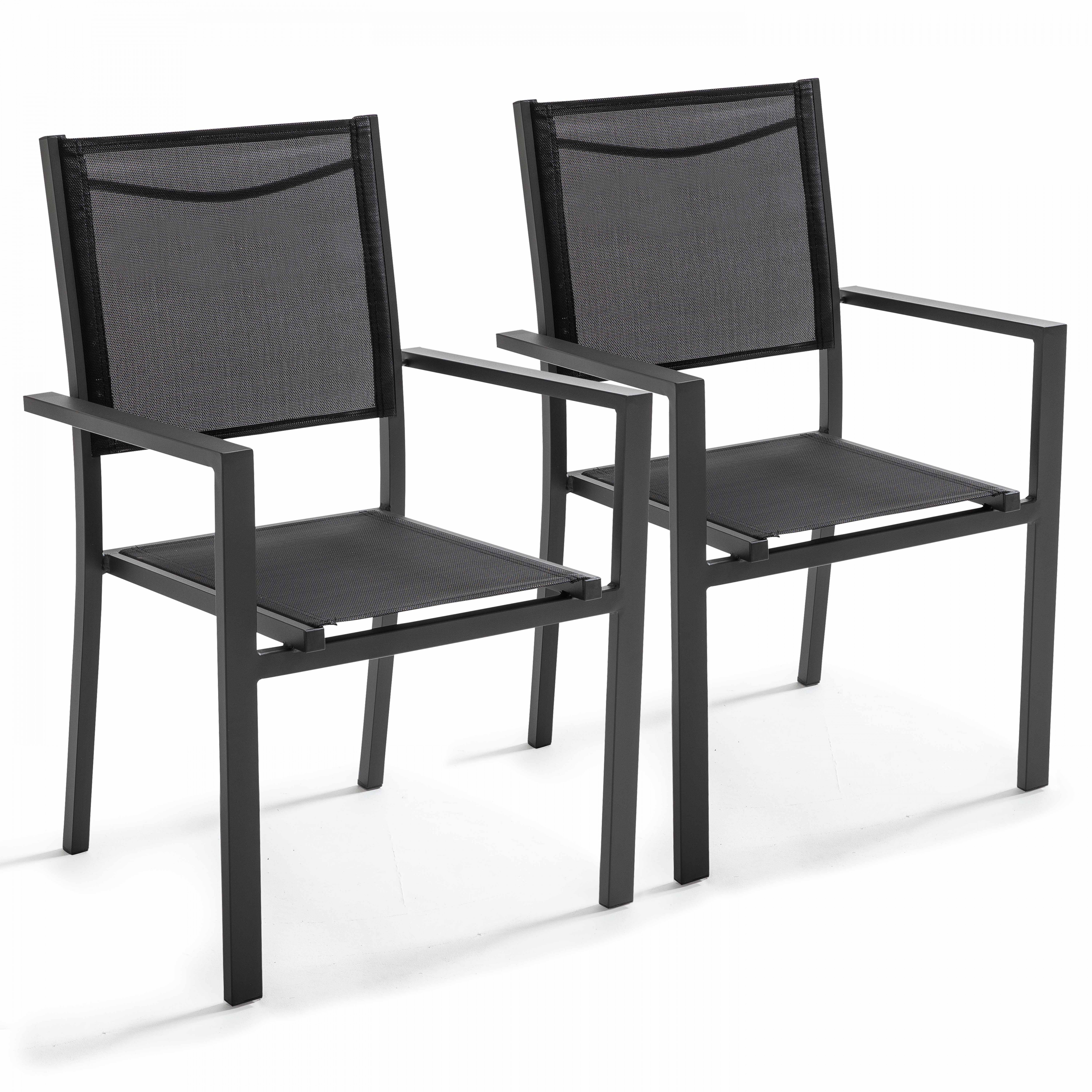 Lot de 2 chaises d'extérieur avec accoudoirs