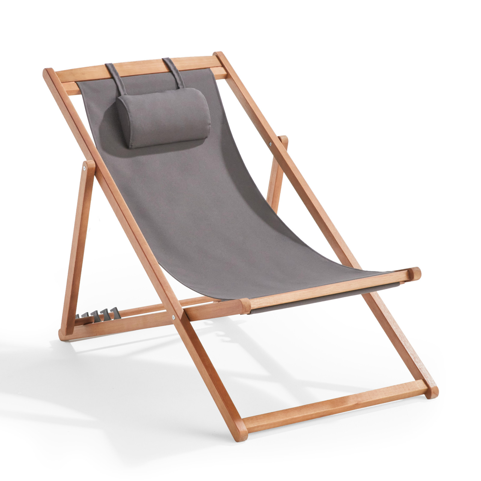 Lot de 2 chiliennes en eucalyptus inclinables