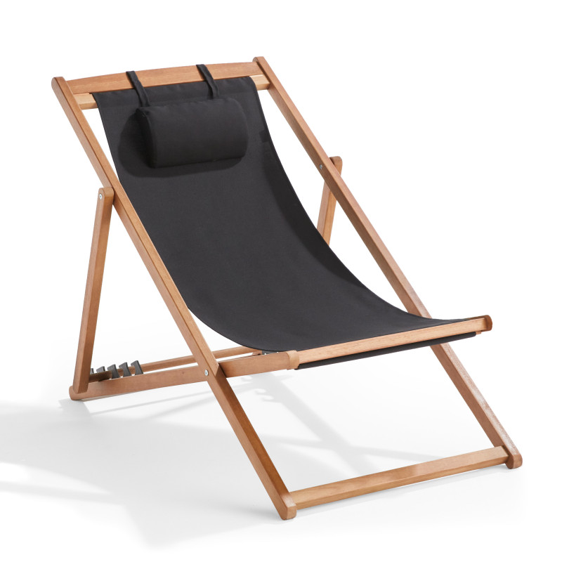 Lot de 2 chiliennes en eucalyptus inclinables