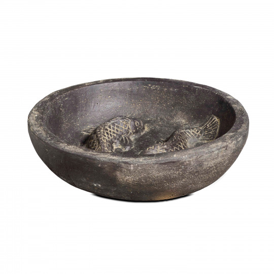 Bol en pierre ⌀50cm motif carpe koï