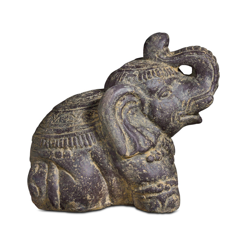 Statue de jardin éléphant en pierre de fonte Oviala